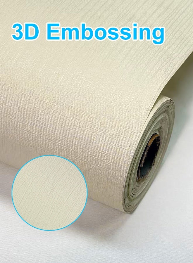 نوايوو ورق جدران بنقوش قماشية، ورق جدران ذاتي اللصق، ورق جدران قابل للإزالة ومقاوم للماء، ورق جدران للغرف، ورق جدران للخزائن والأثاث، ورق جدران مزخرف (أبيض) - Image 5